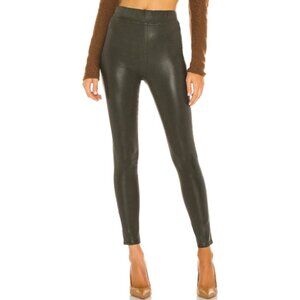 L'AGENCE Rochelle Coated High-Rise Pull-on Skinny Jeans, Army Green